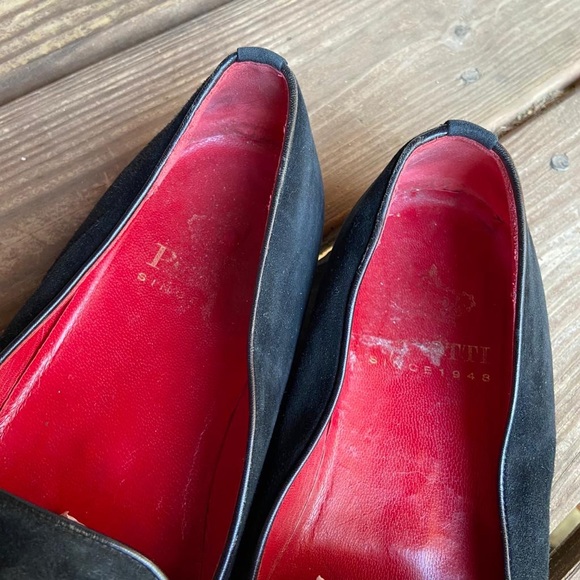 Cesare Paciotti Black Suede Embroidered Crest Smoking Slippers Loafers Men's 8 - Picture 5 of 10